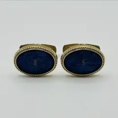 Yves Saint Laurent カフス YSLロゴ ゴールド×ブルーのサムネイル