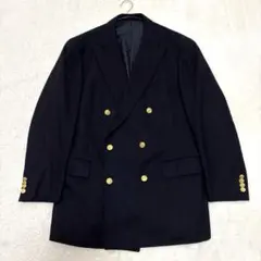 【美品】カシミヤ混 ジェイプレス 紺ブレ ダブル XL ネイビー ジャケットのサムネイル
