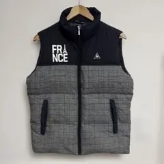 ルコックスポルティフ　ゴルフ　ダウンベスト　チェック　メンズ　M　フランス