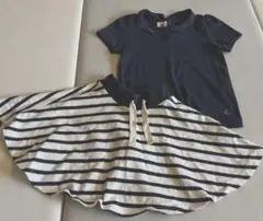 ＊試着のみ＊美品　プチバトー　ボーダー　襟トップス　半袖　4ans 104cm