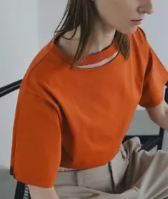 MANOF SLIT NECK CUT TOPS