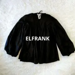 ELFRANK ボリューム袖　ブラウス ブラック　バックリボンのサムネイル