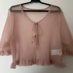 earth music & ecology 半袖カーディガン ピンク F