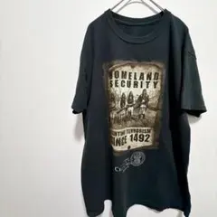 USA古着 ネイティブアメリカン インディアン Tシャツ 黒 HOMELAND