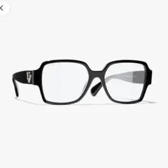CHANEL スクエアシェイプ ブルーライトカットアイウェア ハートCC