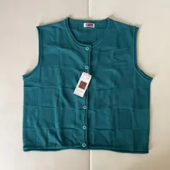 ターコイズ ニットベスト M-L