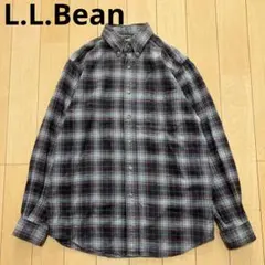 L.L.Bean エルエルビーン　長袖シャツ　ボタンダウン　チェック　グレー　S