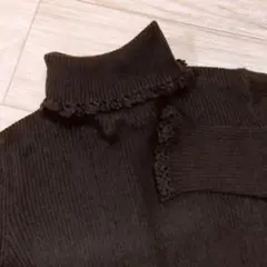 シャーリーテンプル エミルル かぎ編みレース付きハイネックニット 120 美品