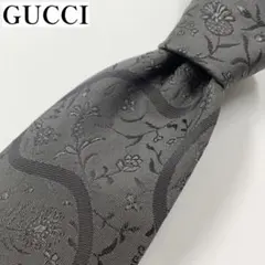 ジ*ジ様 【✨極美品✨】グッチ ネクタイ 総柄 シルク グレー