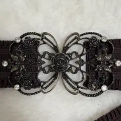 axes famme 立体バラクラシカルゴムベルト ブラウン