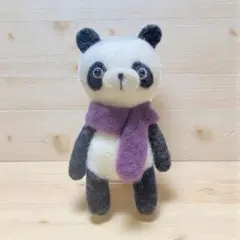 羊毛フェルト★ハンドメイド★マフラーパンダ★