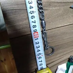 Funny　金属製 ウォレットチェーン 約40cm ダブルクリップ
