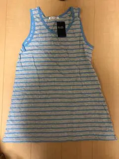 新品★BLUE タンクトップ チュニック ボーダー ブルーのサムネイル