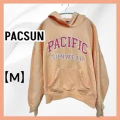 裏起毛 オーバーサイズ PACSUN オレンジ フーディー M カレッジのサムネイル