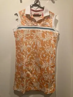 ニューバランス　ゴルフワンピース 白オレンジパグ柄 レディース