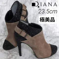 DIANA　ショートブーツ　ブーティ　グリッター　ラメ　スエード　ピンヒール
