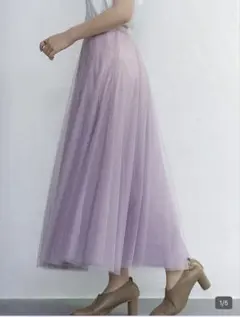 チュールスカート 紫 SHEIN