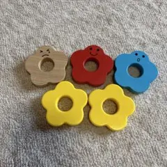 ベネッセ　ちゃれんじベビー　ラトル　花　マラカス　積み木　つみき　がらがら　木製のサムネイル