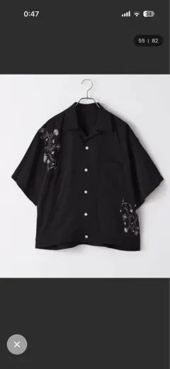 RAGEBLUE 刺繍入り 半袖シャツ ブラックのサムネイル