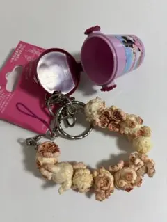 ⭐︎新品未使用⭐︎ミニーマウス ポップコーンキーホルダー バケツ付き