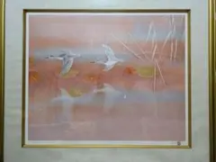 真作】 大山忠作 「 双鯉 」 リトグラフ 大塚工藝社 P10号 BK594