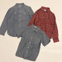 【美品】ユニクロ　GU　キッズ　長袖　半袖シャツ まとめ売り 3枚セット　140