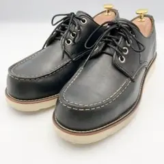 ホーキンス レザー モックトゥ ワークシューズ 黒 25cm 外羽根プレーントゥ