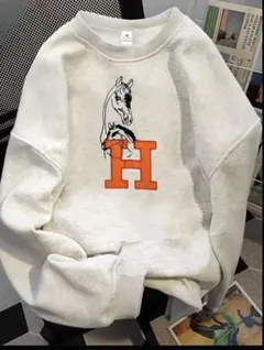 希少　Hロゴ　グレー　スウェットトレーナー