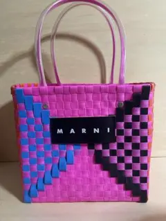 MARNI チェック柄 かごバッグ 編みバッグ - メルカリ