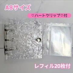 クリア　ミニバインダー　アクリル　推し活　アルバム　A８　リフィル20枚シール帳