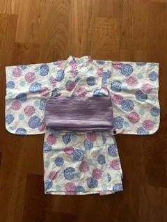 子供用 浴衣　水玉模様 帯付き　115〜125cm