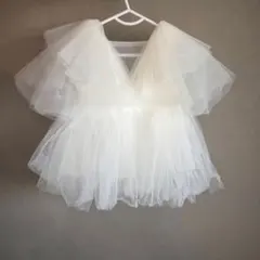 ホワイト　フリル　ベビードレス　結婚式　バースデー