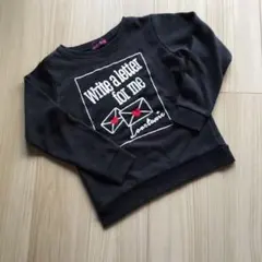 Love toxic フロント デザイン 刺繍  ブラック トレーナー