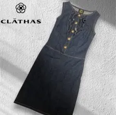 クレイサスCLATHAS デニムワンピース ノースリーブ フリル カメリアボタンのサムネイル