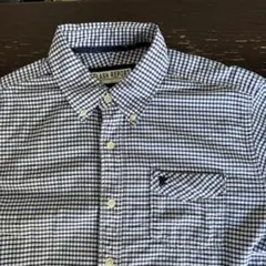 FLASH REPORT チェック柄　ボタンダウン　長袖シャツ ブルー/ホワイト