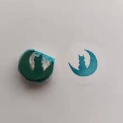 猫 月 消しゴムはんこ ハンドメイド スタンプ