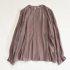 美品 ヴェルメイユパーイエナ 洗える ナチュラルシースルーブラウス タックのサムネイル