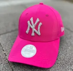 NEWERA キャップ デコ ピンク ビビットピンク スワロフスキー