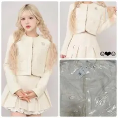 Darich♡スパンコールツイードジャケット♡アイボリー ダーリッチ Darich スパンコールツイードジャケット