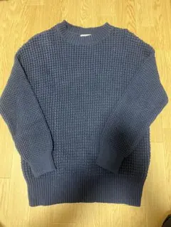 Mila Owen ネイビー リブ編みニット