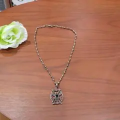 ローリーロドキン　シルバー　デカモチーフ　キラキラビジュー　ネックレスのサムネイル