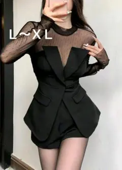 DAZY　メッシュレース　セットアップ　黒