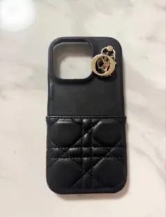 Dior キルティング iPhoneケース 黒　16pro