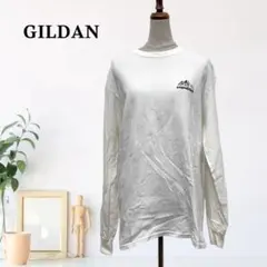 zk990【M】GILDAN カットソー 長袖 プリント ロゴ 山 アウトドアのサムネイル