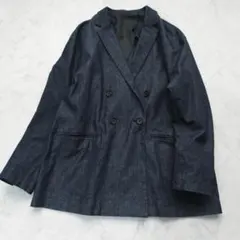 美品　エレンディーク デニムダブルジャケット インディゴブルー　23SS
