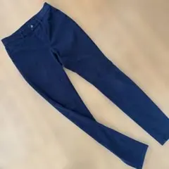 え*ィ様 UNIQLO ネイビーストレッチスキニーパンツ ウエストゴム　コットン