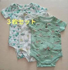 【美品3枚セット】La Stél 動物柄ロンパース ミントグリーンなど