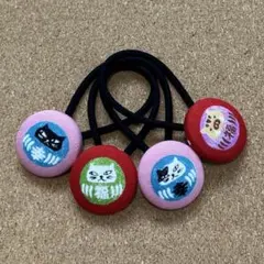 くるみボタンのヘアゴム 144