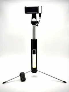 自撮り棒 三脚 スマホスタンド本体 LEDライト・Bluetoothリモコン付きのサムネイル