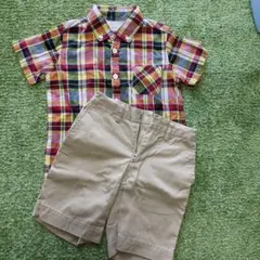 110サイズ　POLOハーフズボン、チェックシャッツ